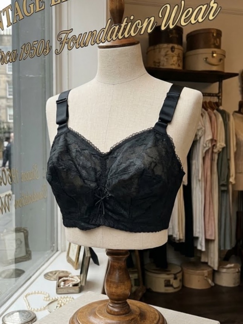 Vintage May Marie 50s Retro Bullet Bra 42C+ 42D USA Made Pin Up New Deadstock